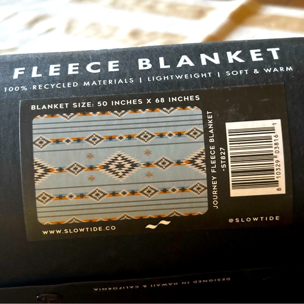Fleece Blanket - Blue and Orange
